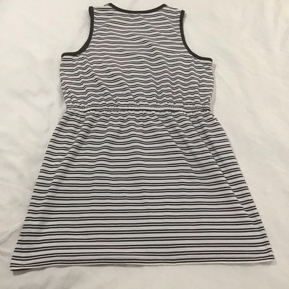 Tommy Hilfiger Navy Blue & White Striped Sleeveless Dress w/Elastic Waist, Sz L - Picture 2 of 11